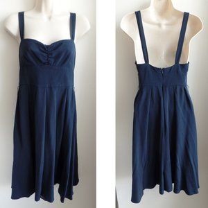 J.CREW Navy Rebecca Sweetheart Neck Dress